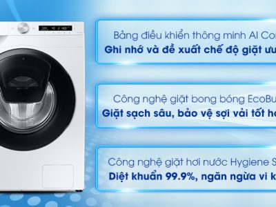 Máy giặt Samsung Addwash Inverter 8.5kg WW85T554DAW/SV